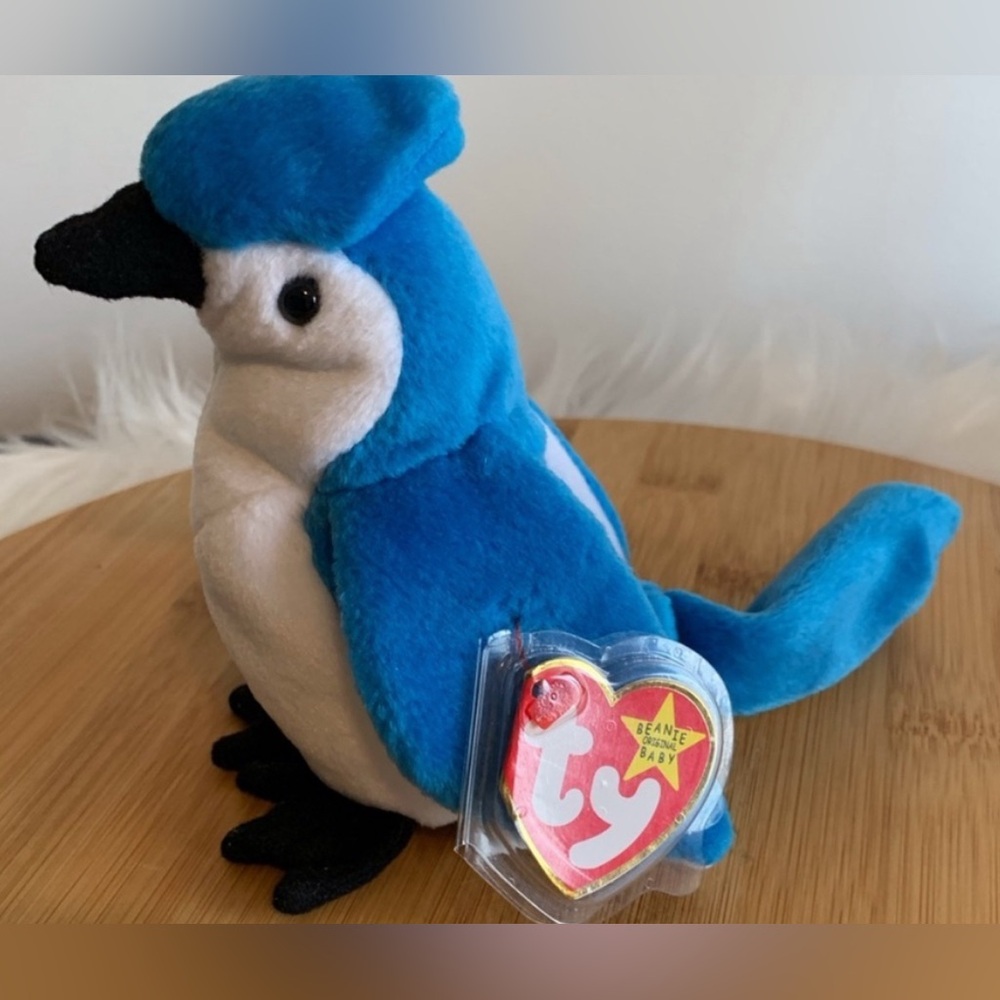 Ty ROCKET BLUE JAY Beanie Baby. MINT condition with tag.